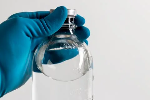Medical solution in a bottle. Stock Photos