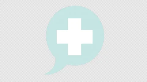 Medical Speech Bubble Icon Motion Graphic with Cross Symbol Stock Footage 324038217