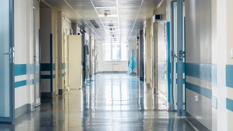 Medical Staff at the Hospital's Corridor. Stock Footage