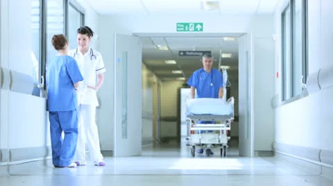 Medical Staff Working Busy Hospital Facility Stock Footage