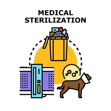 Medical sterilization process of instruments and animals concept Stock Illustration