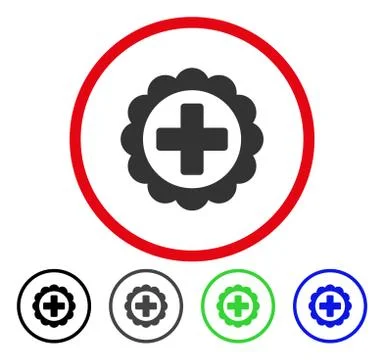 Medical Sticker Rounded Vector Icon Stock Illustration