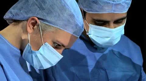 Medical Student Training Operating Theater Close Up Stock Footage