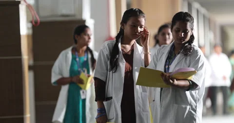 Medical Students In corridor Stock Footage 339047052