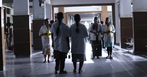 Medical Students In corridor Stock Footage 339047069