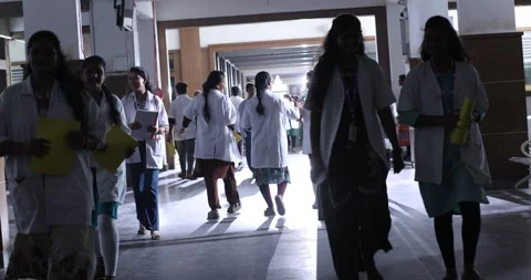 Medical Students In corridor Stock Footage 339047122