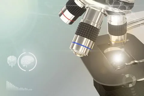 Medical study concept, microscope on overlay background イラスト素材