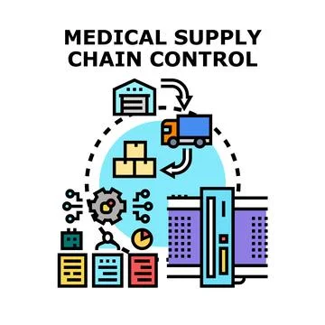 Medical supply chain control concept vector illustration イラスト素材