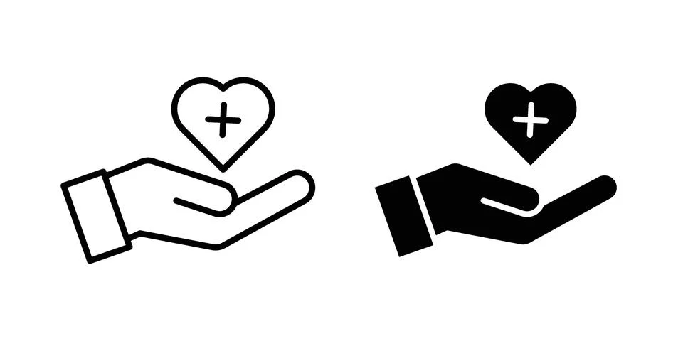 Medical support icon black vector isolated on white Stock Illustration