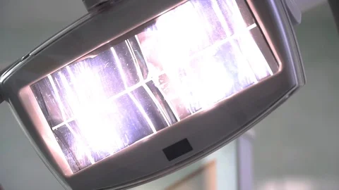 Medical surgical lamp POV Stock Footage