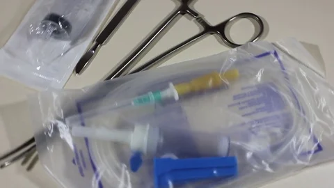 Medical, Surgical Tools On The Operating Table. Video stock 85110090