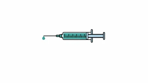Medical Syringe Injection Vector Icon Animation Stockbeeldmateriaal 341106477