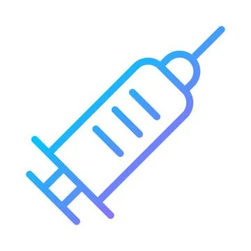 Medical syringe pixel perfect gradient linear vector icon Ilustração Stock