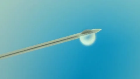 A medical syringe with a sharp needle. Stock Footage 155724821