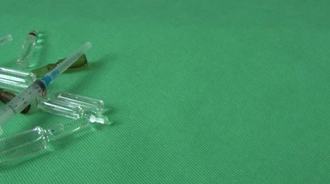 Medical  - syringes and vials Stock Footage 59125269