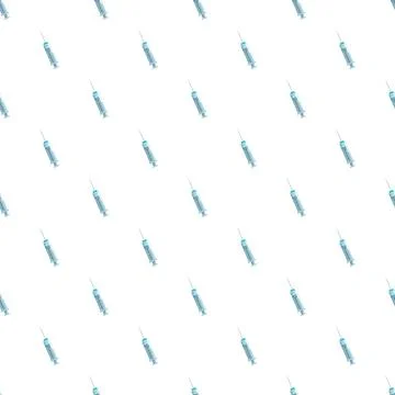 Medical syringes forming a repeating pattern healthcare background Stock Illustration