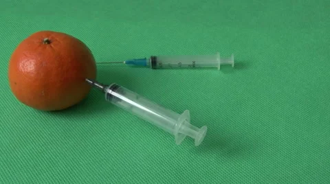 Medical syringes  with orange Video stock 59120070