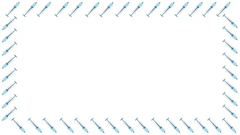 Medical syringes seamless frame pattern in  4k video. Stockbeeldmateriaal 145746771
