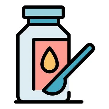 Medical syrup bottle icon vector flat Stock Illustration