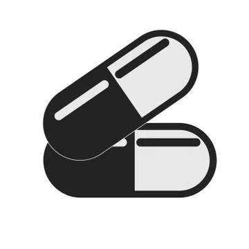 Medical tablet and pill vector icon isolated on white background Stock Illustration