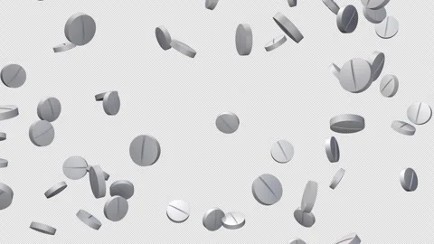 Medical Tablets Falling In Slow Motion Stock Footage 242949635