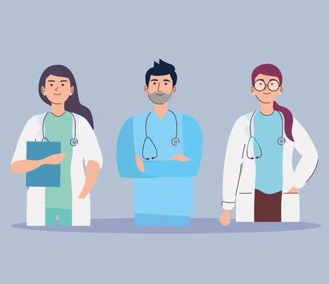 Medical team characters Stock Illustration