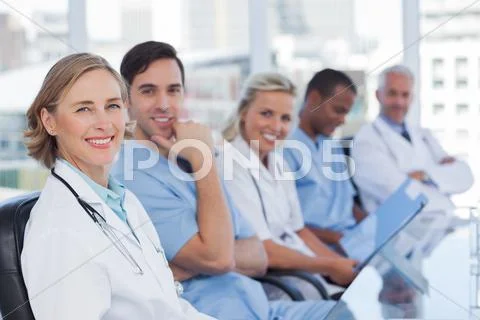 Medical team in row Stock Photos