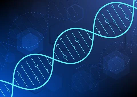 Medical tech background featuring DNA as the main image, symbolizing modern.. Illustrazione stock