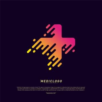 Medical Tech Logo Design Concept Vector. Colorful Fast Digital Healthcare Log Stock Illustration