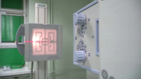 Medical tech X-ray active machine regulator knobs in a clinical hospital 動画素材 102719798