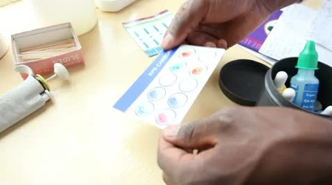 Medical technician testing blood samples in laboratory. Kenya, Africa. Stock-Footage 8980883