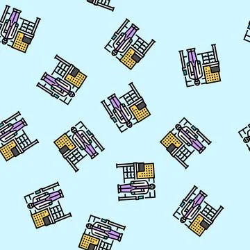 Medical technologist at workbench vector seamless pattern Stock Illustration