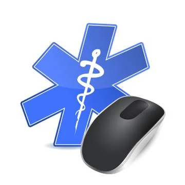 Medical technology concept. computer mouse isolated on white background 스톡 일러스트