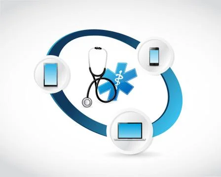 Medical technology connected concept Stock Illustration