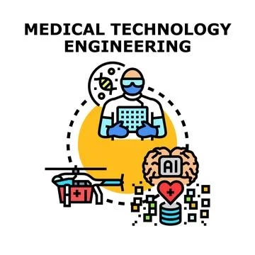 Medical technology engineering developing healthcare innovation and digital.. Stock Illustration
