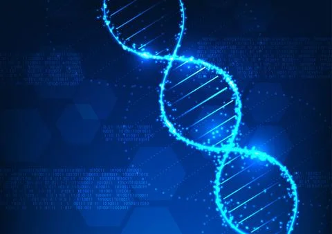 Medical technology. Structure of DNA with numerical codes as elements. It r.. Stock Illustration