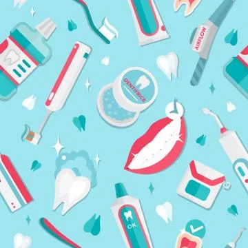 Medical teeth hygiene pattern vector Stock Illustration