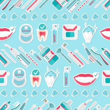 Medical teeth hygiene pattern vector Stock Illustration