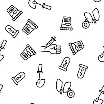Medical Test Analysis Vector Seamless Pattern Illustrazione stock