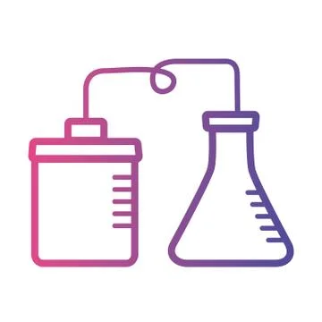 Medical test flask laboratory linear gradient style icon イラスト素材