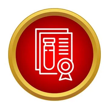 Medical test report result document with test tube Illustration