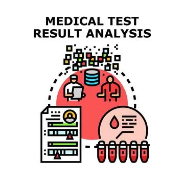 Medical test result analysis representing healthcare data Stock Illustration