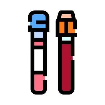 Medical test tubes with blood samples for analysis Stock Illustration