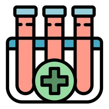 Medical test tubes icon vector flat Stock Illustration