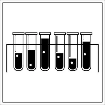 Medical test tubes with samples for analysis. Stock Illustration