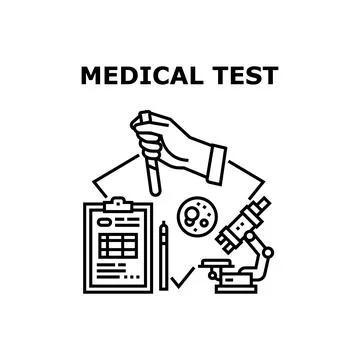 Medical Test Vector Concept Black Illustration Illustrazione stock