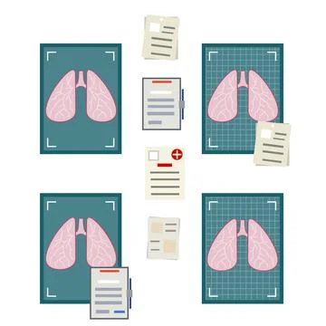 Medical tests and diagnosis. Problems breathing and lungs. Internal human org Stock Illustration