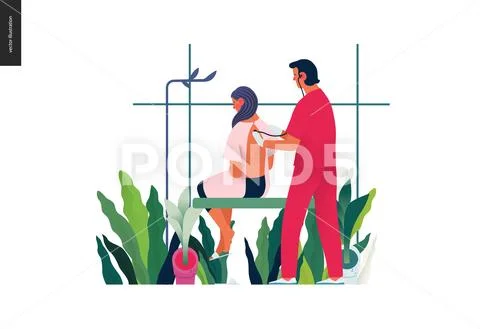 Medical tests template - auscultation Stock Illustration