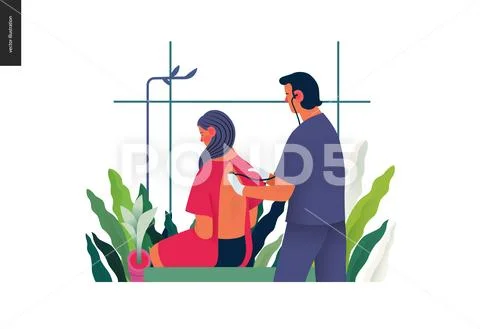 Medical tests template - auscultation Stock Illustration