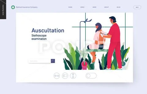 Medical tests template - auscultation Stock Illustration